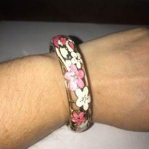 Pink and white gold plated bracelet
